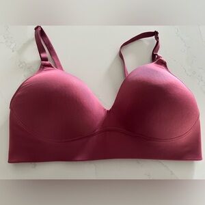 Warner's Berry Color Wireless Padded Bra - Smooth Molded Cups 34D